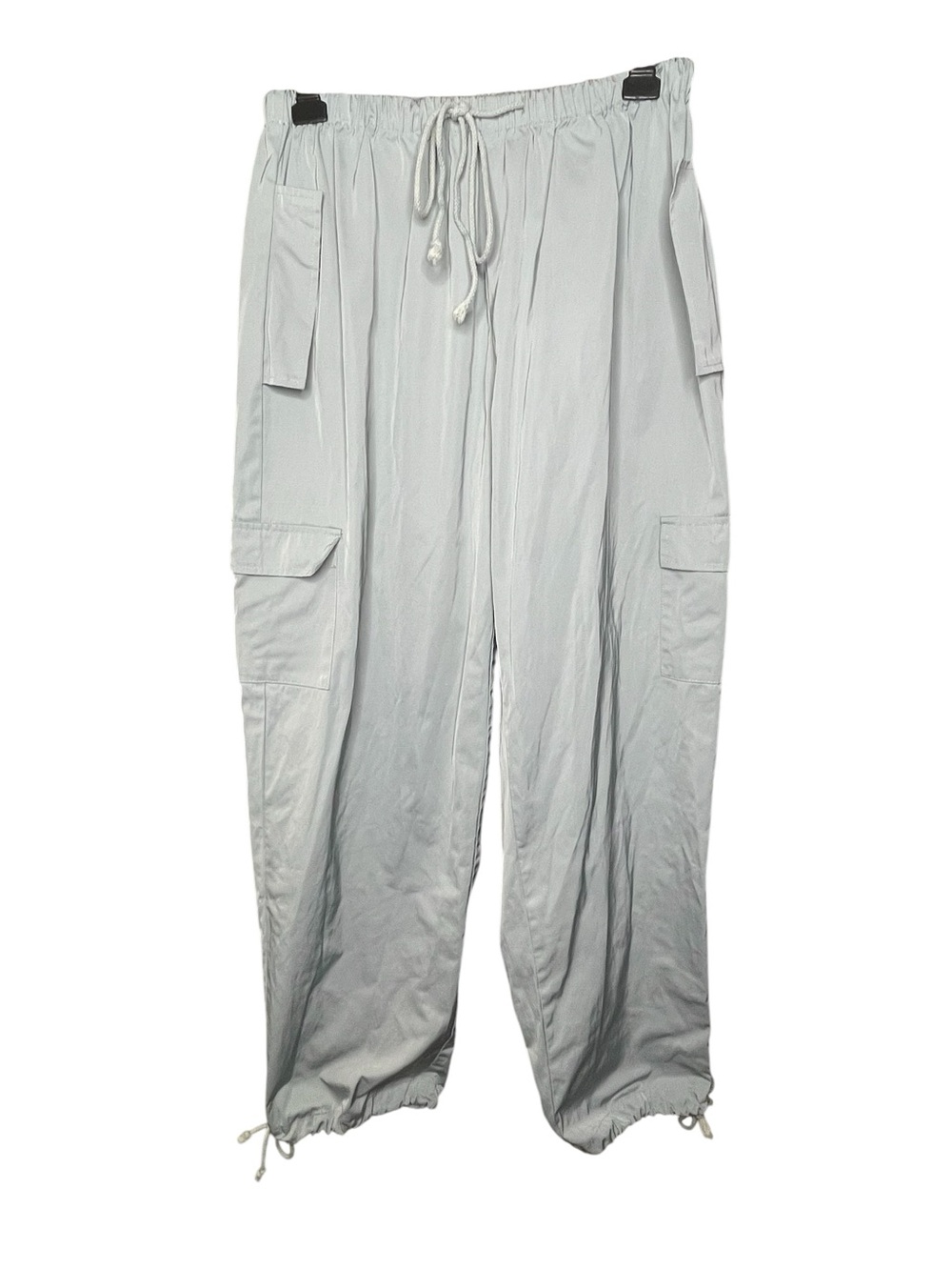 Finesse Light Gray Cargo Drawstring Pants Sz S
